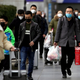 Street scene in China showing people wearing face masks, amid the coronavirus epidemic